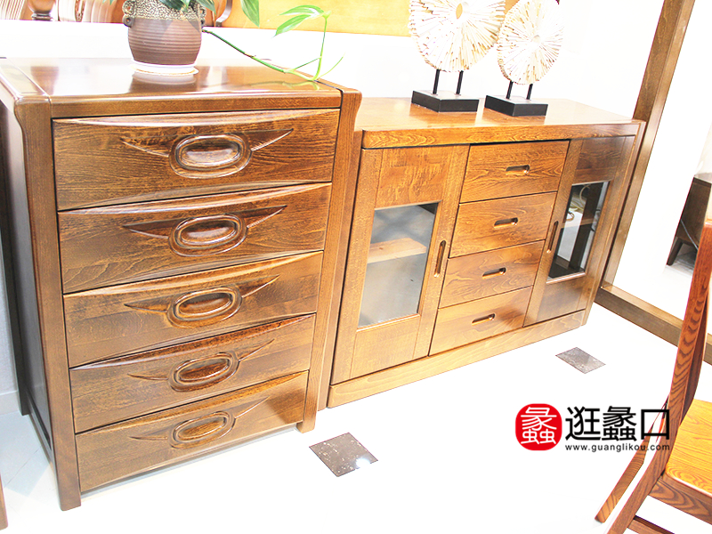 广州兄弟家具中式卧室实木斗柜