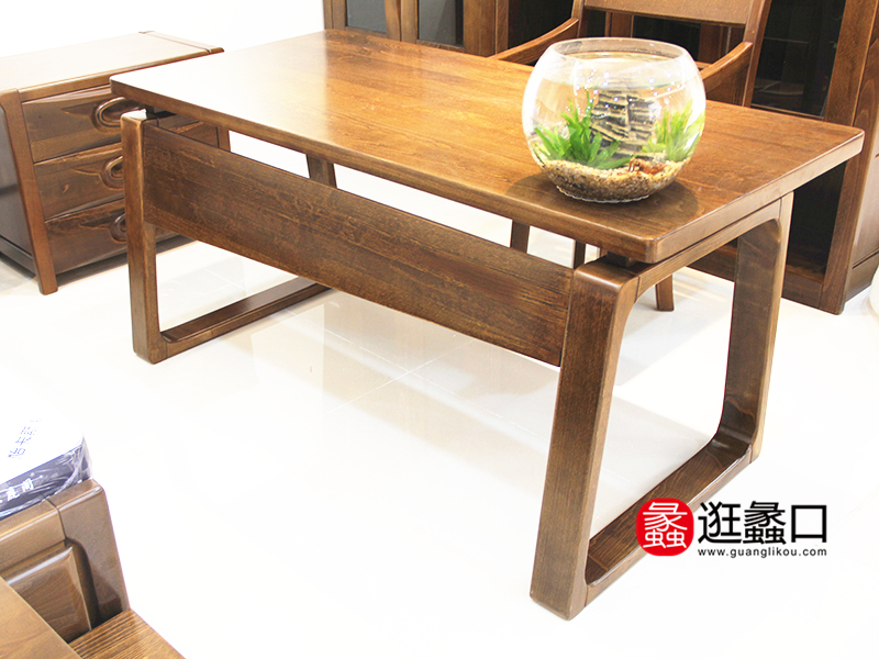 广州兄弟家具中式古典书房实木书桌椅