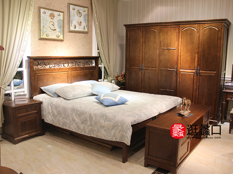 亚美利亚家具美式卧室实木双人大床