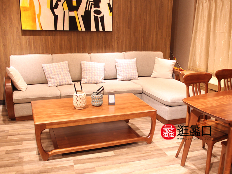 俞木匠家具中式客厅实木转角沙发组合