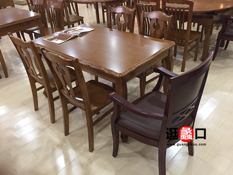 新俬路家具中式古典餐厅实木餐桌椅