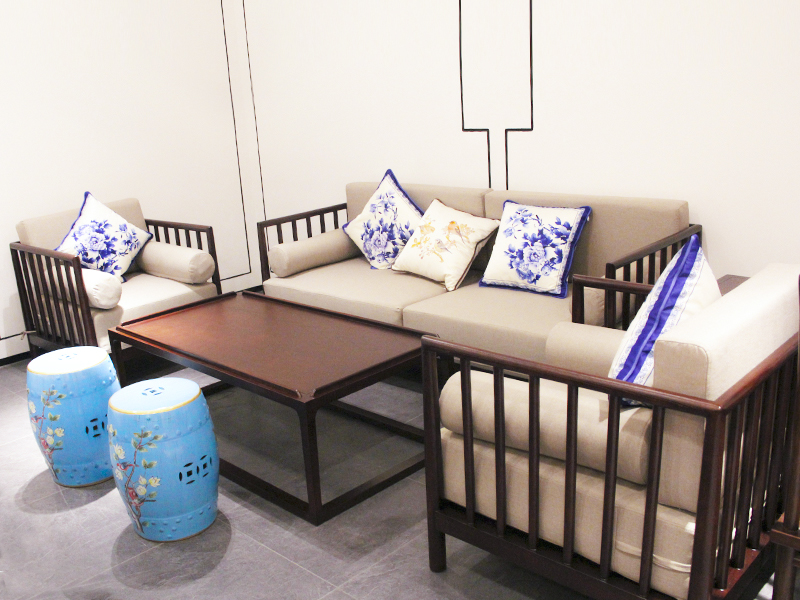 金富邦酒店定制家具新中式沙发 客厅实木双人位/三人位/单人位沙发