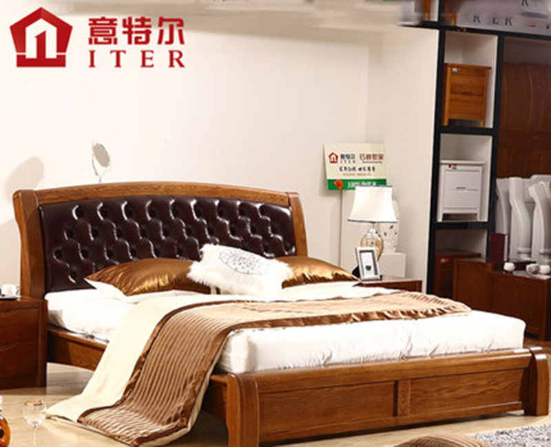意特尔家具中式古典卧室床意特尔红橡木纯实木床