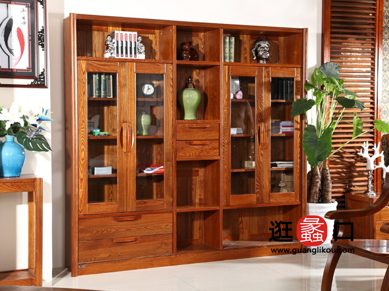 美耀邦家具中式古典书房实木书柜