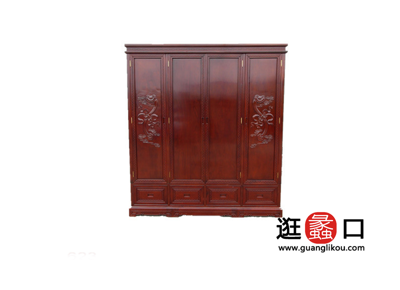 赤岗红木家具中式古典卧室衣柜