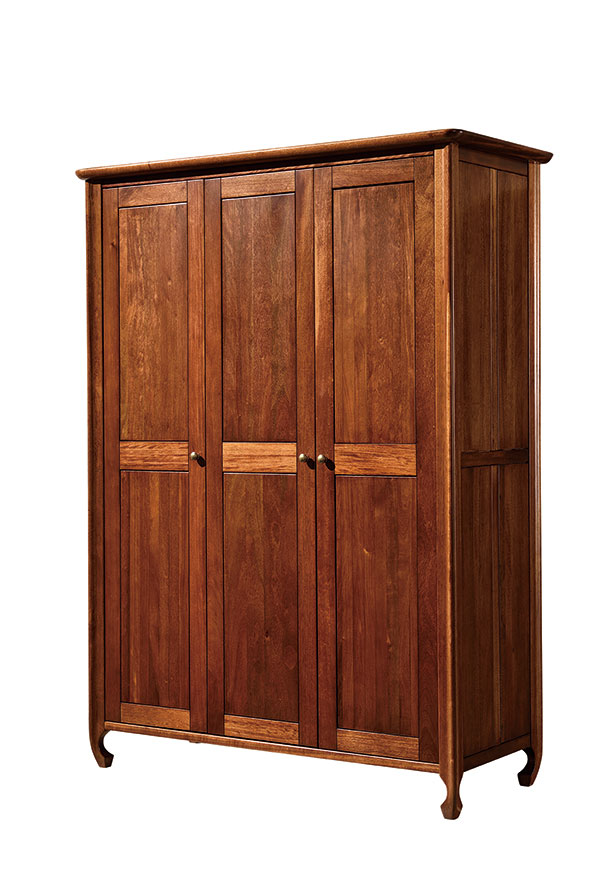 木杩家具北欧风格卧室家具三门纯实木衣柜