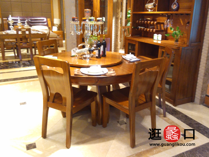欧罗纳家具新中式餐厅实木餐桌椅