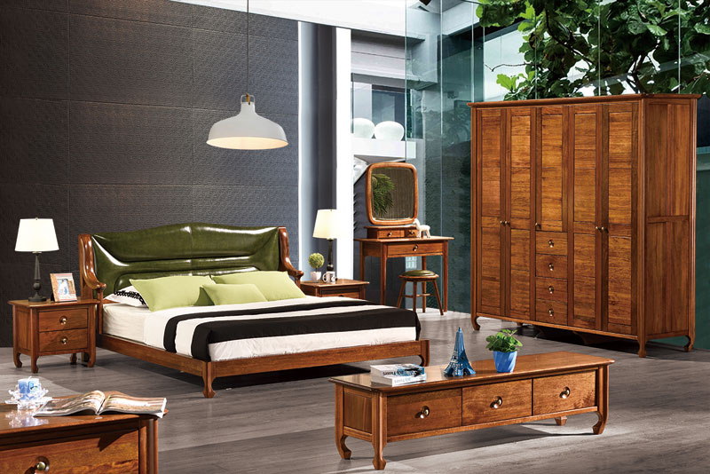 木杩家具北欧风格纯实木卧室套房家具