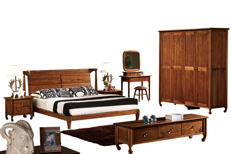 木杩家具北欧风格卧室纯实木套房家具