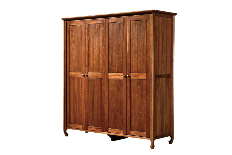 木杩家具北欧风格卧室家具纯实木四门衣柜