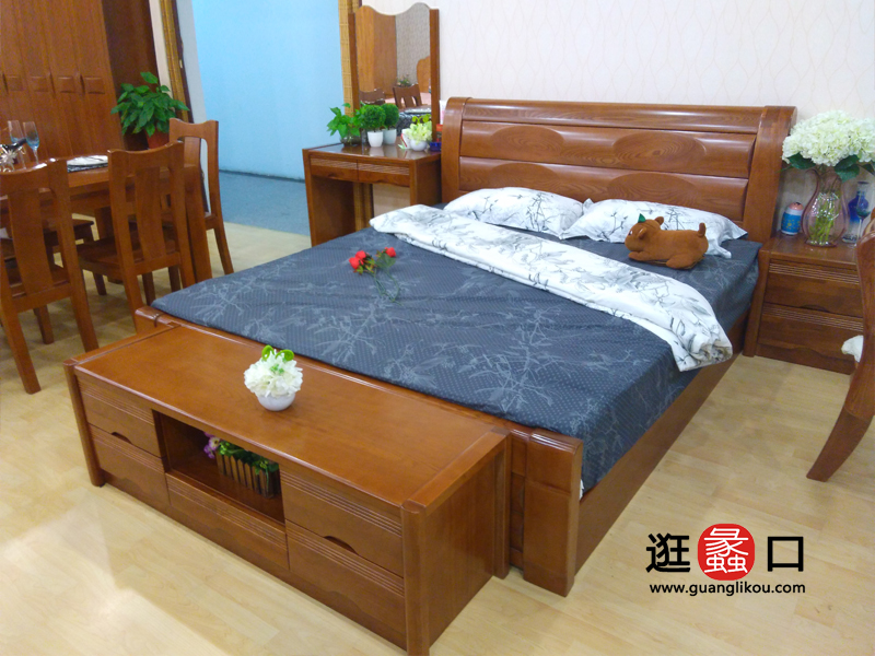 安得利木业家具中式古典卧室床