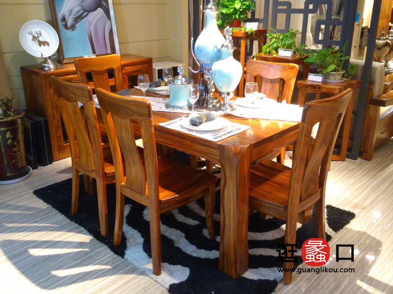 林华嘉盛家具中式古典餐厅实木餐桌椅