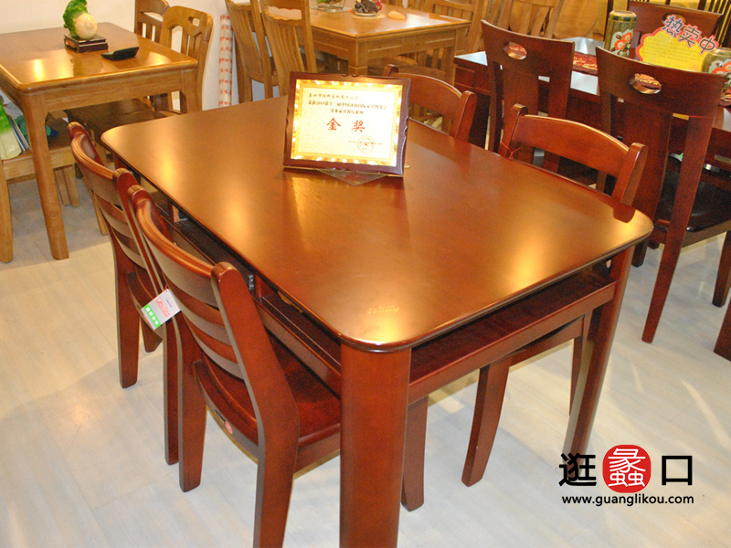 丽邦家具中式古典餐厅实木餐桌椅