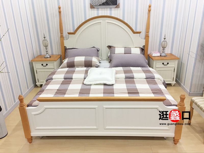 圣雅纳家具地中海卧室白色儿童大床/床头柜
