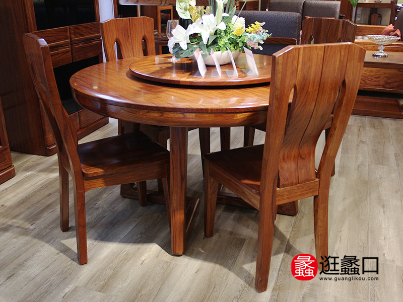 昌龍·尊翅家具现代中式餐厅实木餐桌椅