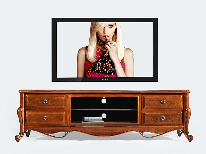 君诺家居·欧思格蓝家具新古典美式经典客厅实木电视机柜带抽屉