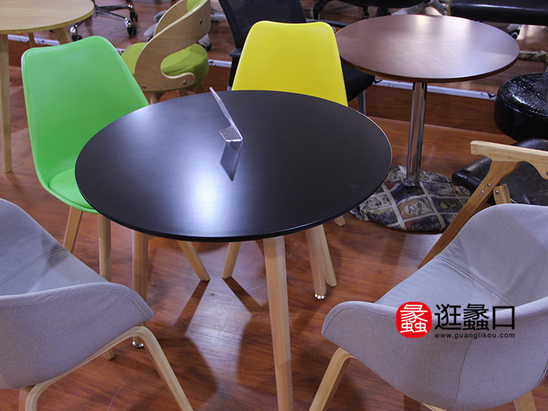 舒美椅业家具咖啡小圆桌子小茶几实木简约小户型圆形沙发边几