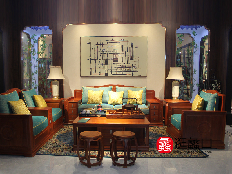 燕誉堂红木家具中式客厅红木双人位/三人位/单人位沙发/茶几