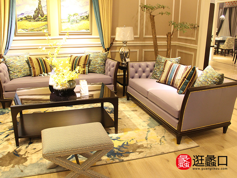 栖息地家具现代美式轻奢淡雅客厅/起居室茶几/舒适软靠沙发组合