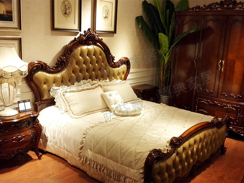 爵典家居·萨芬戴家具欧式（法式）卧室榉木雕花纯实木双人大床
