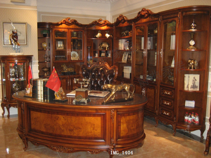 爵典家居·萨芬戴家具欧式（法式）书房榉木纯实木书桌椅/书柜/老板桌