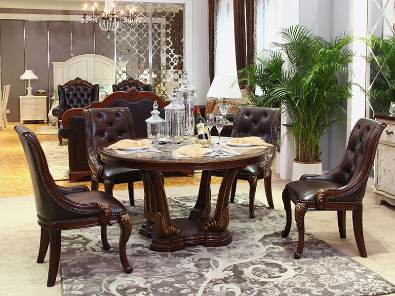 PULASKI家具·爵典家居美式餐厅实木圆餐桌椅/餐椅