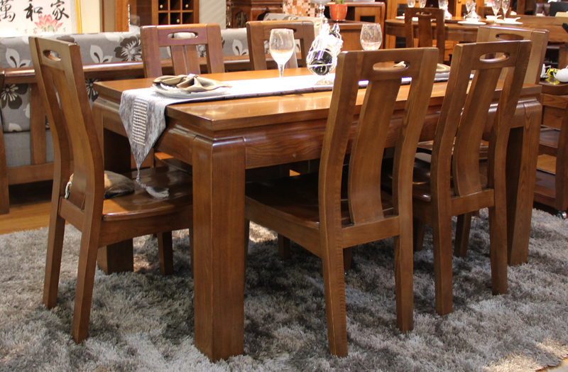 艾琦森家具 餐厅 纯实木家具 1桌6椅