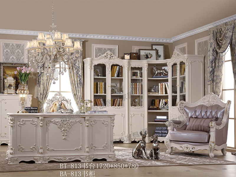 爱丽舍宫家具·爵典家居欧式实木雕花书房书桌椅
