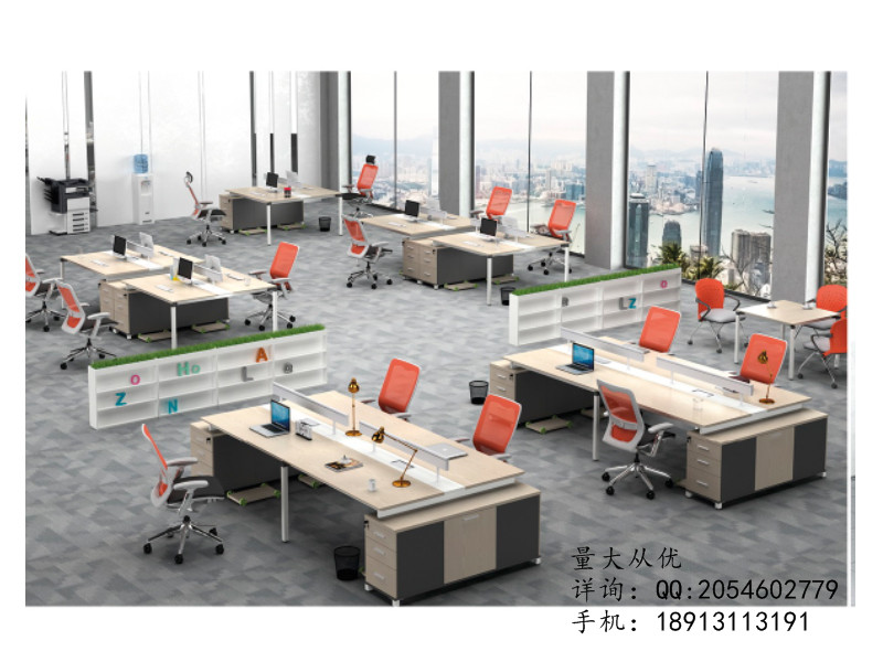 蠡口办公家具直销现代简约板式E3-7608职员4人位办公桌