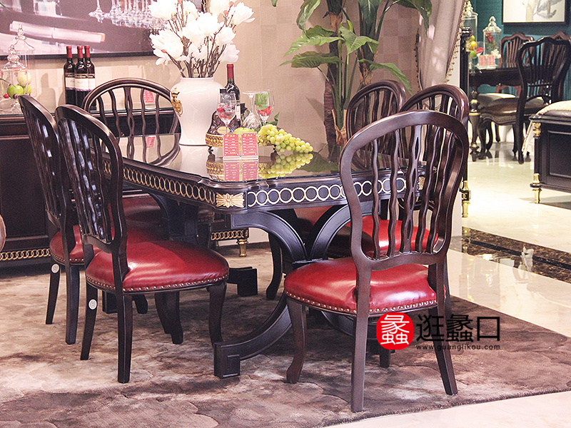 凯莎星巴克家具法式新古典餐厅实木餐桌椅