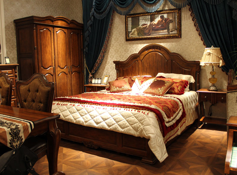 蒙蒂塞洛美式卧室三件套床+2个床头柜【爆款】