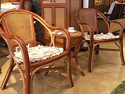 翡翠藤器家具专卖欧式实木与印尼藤休闲椅