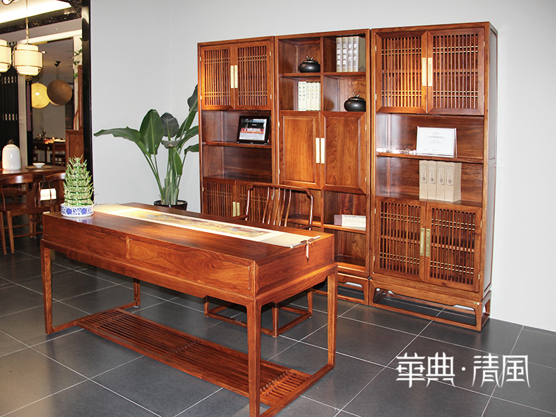 华典清风·欧尚格家居家具新中式书房实木刺猬紫檀书桌椅