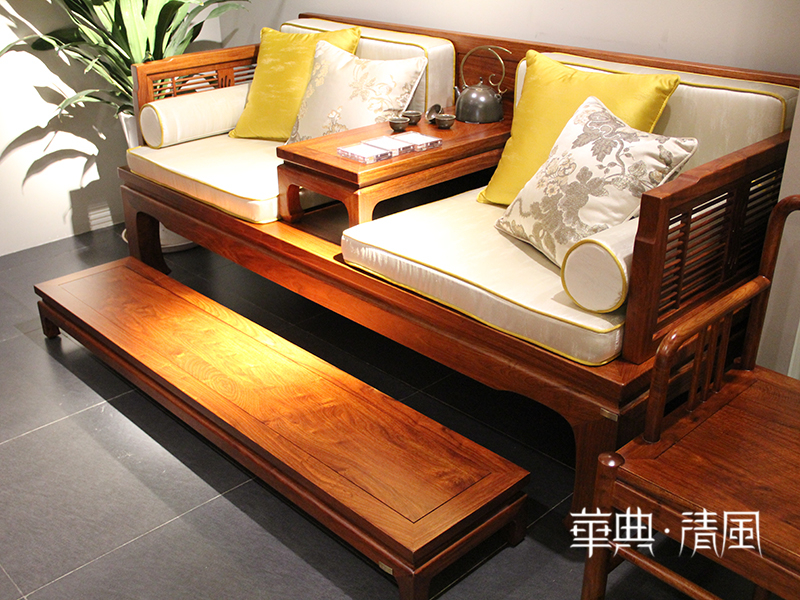 华典清风·欧尚格家居家具新中式品质款 客厅实木刺猬紫檀沙发