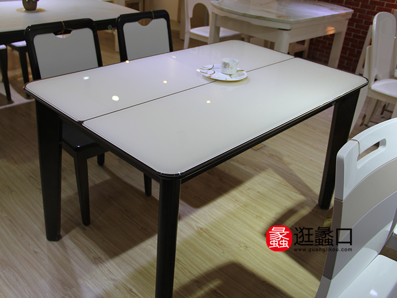 瑞森家具现代简约餐厅实木烤漆面长餐桌
