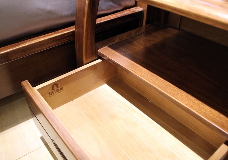 假日森林简约现代卧室中式乌金木床+2个床头柜【特价】