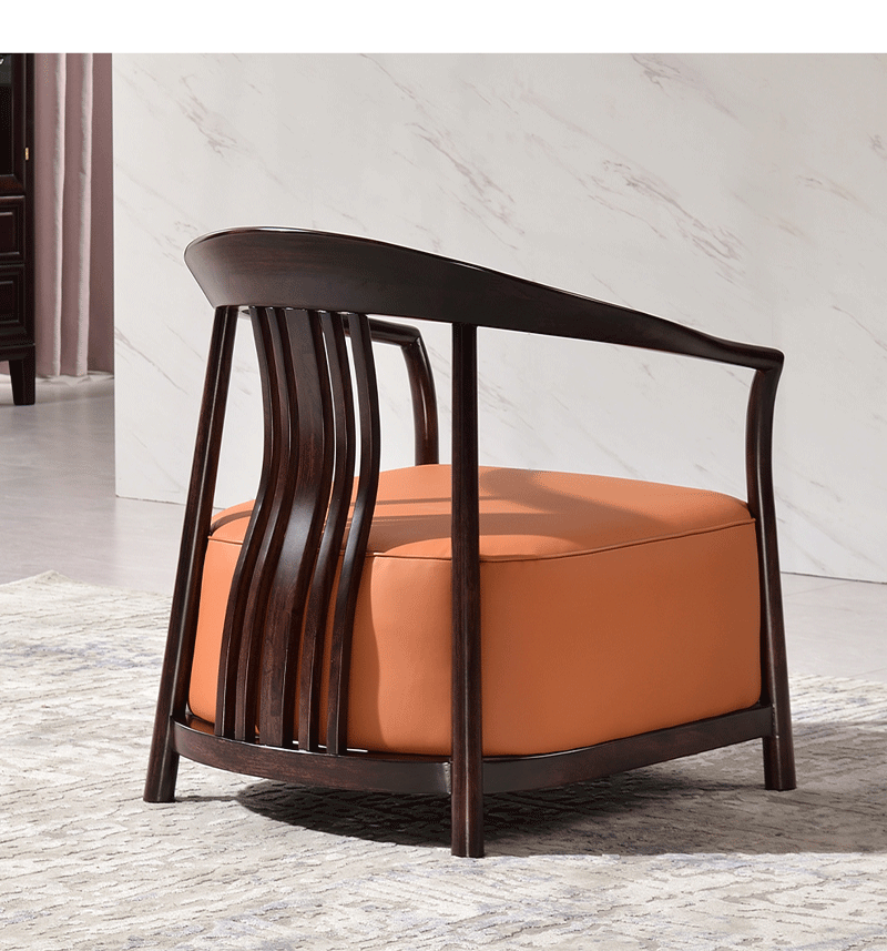 雅沐家具新中式客厅休闲椅新中式实木沙发组合休闲椅tx603xxy沙发