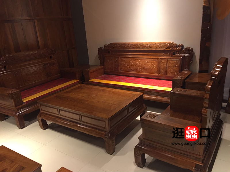 宏仁居红木家具中式古典客厅红木双人位/三人位/单人位沙发组合