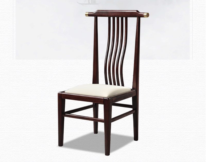 cy实木餐椅 客厅椅子 实木座垫 金檀木 现代简约中式家具 新中式椅子