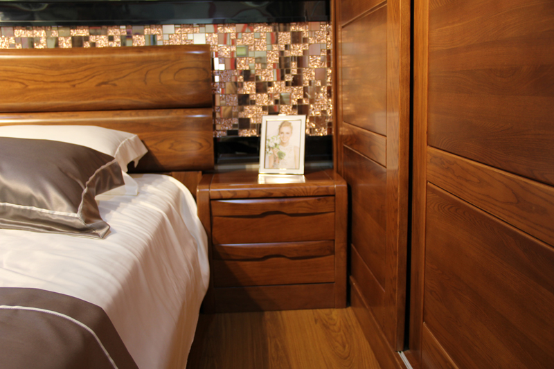 艾琦森家居欣中式卧室家具纯实木床+2床头柜