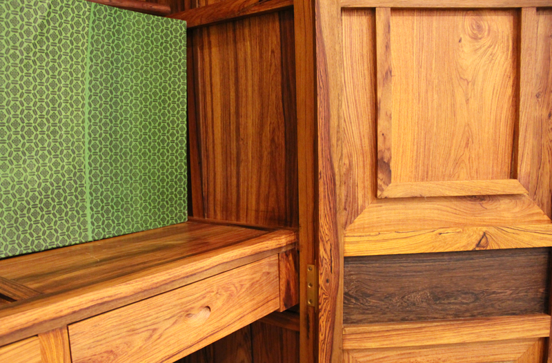 永发老红木中式古典明式套房1.8米明式床+2床头柜+两个衣柜组合