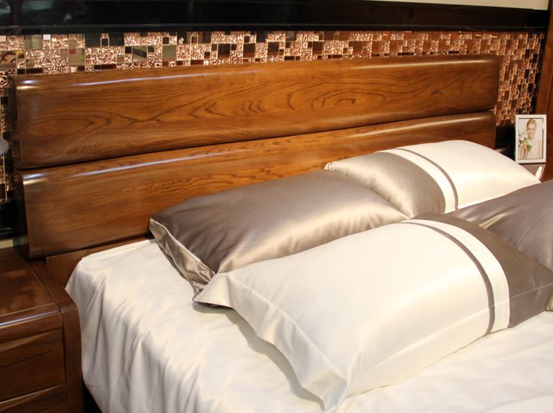 艾琦森家居欣中式卧室家具纯实木床+2床头柜