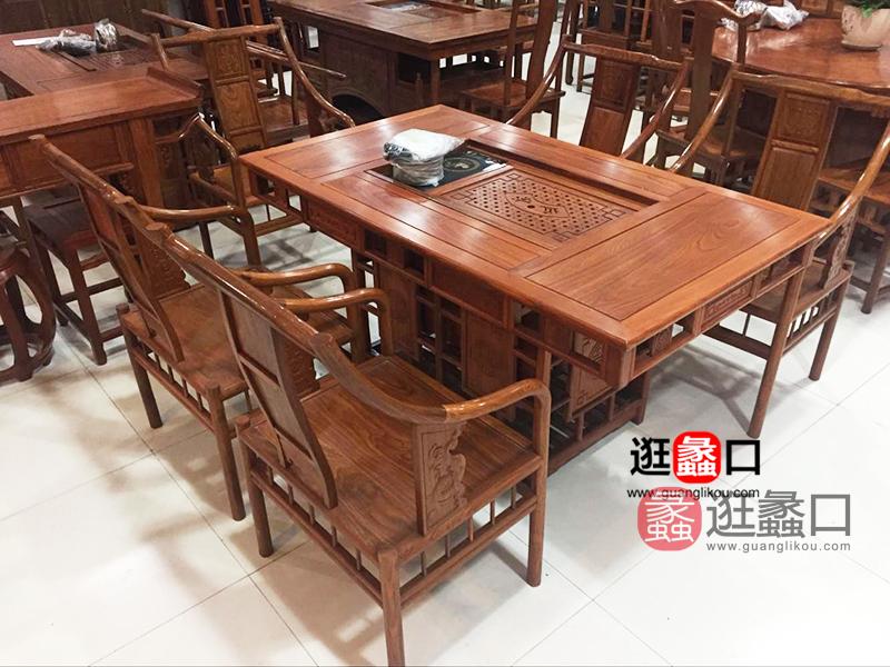 永泰轩仿古红木家具中式古典餐厅实木餐桌椅/茶桌椅/茶椅