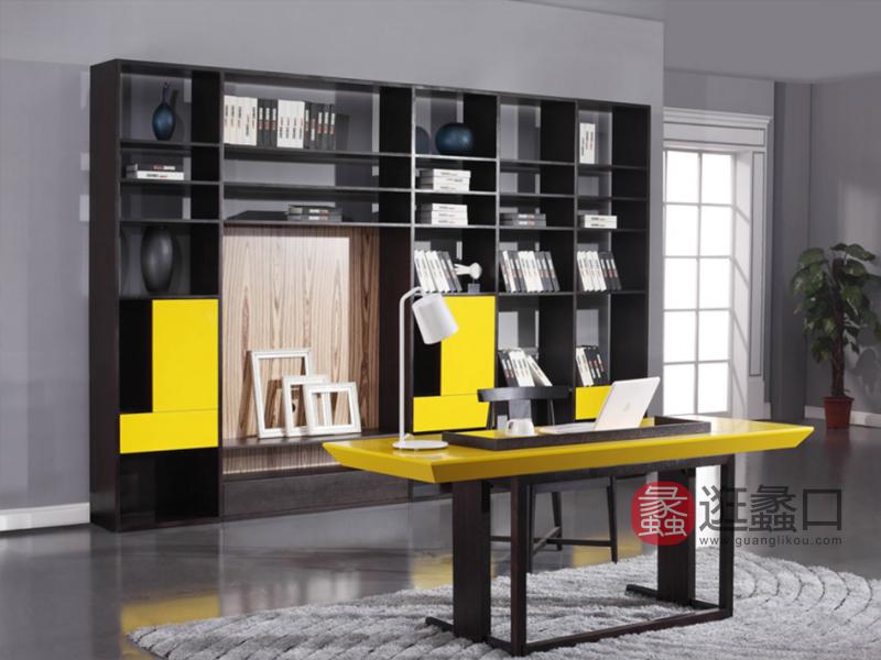 家元素家具现代简约极简书房实木书桌椅/书柜​
