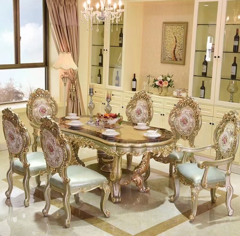 裕沁庭茶空间全品类家具优选空间定制家具新古典餐厅餐桌椅882
