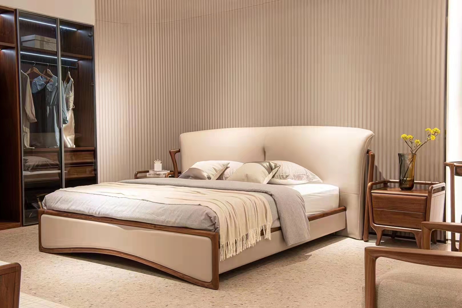 木质感家具·工厂直营店意式极简卧室床105