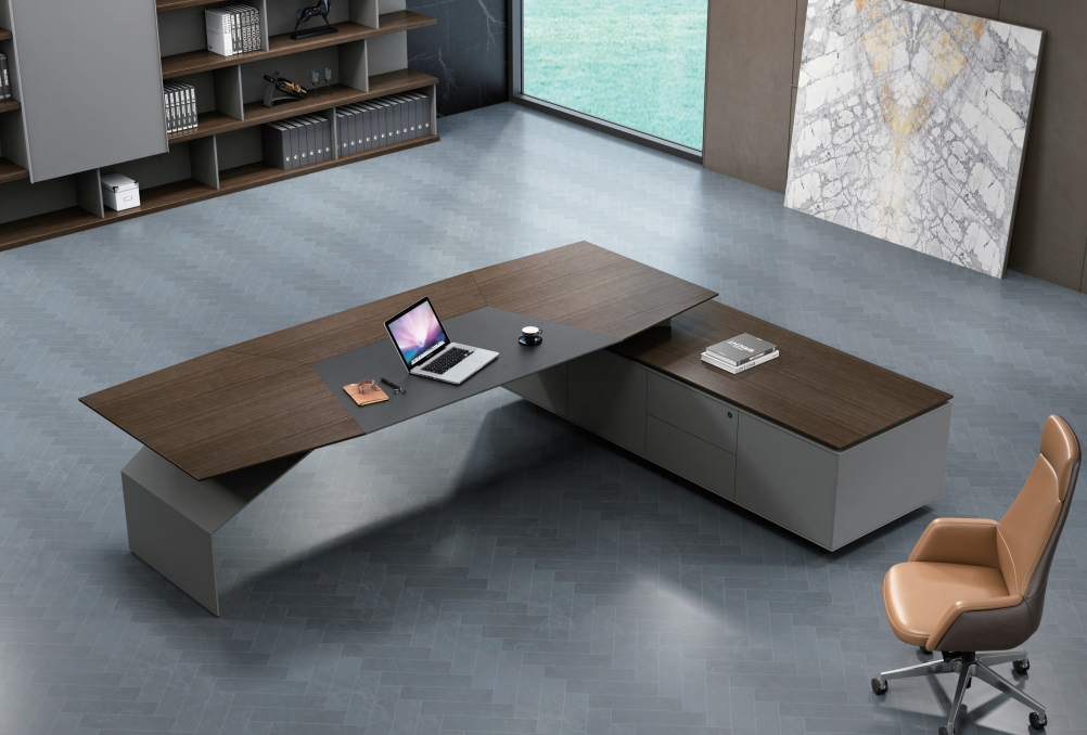 集和家具 意式极简总裁办公桌 现代简约老板桌 科尔卡诺-Y015