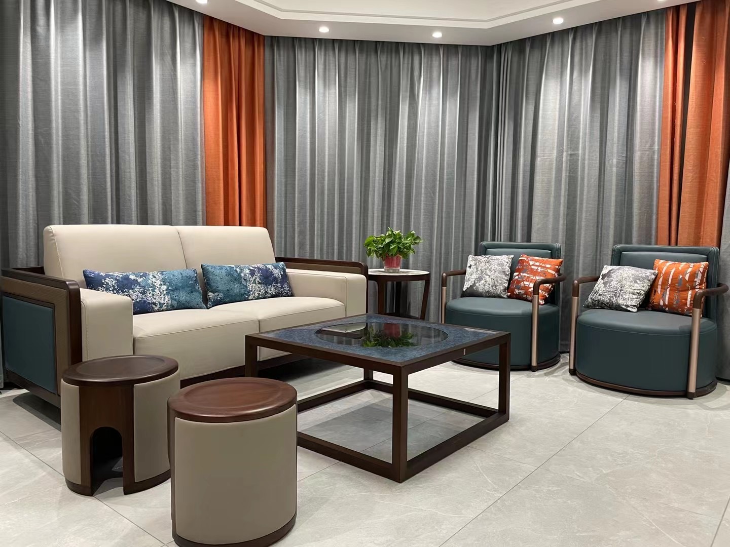 阅界新中式家具新中式客厅沙发1