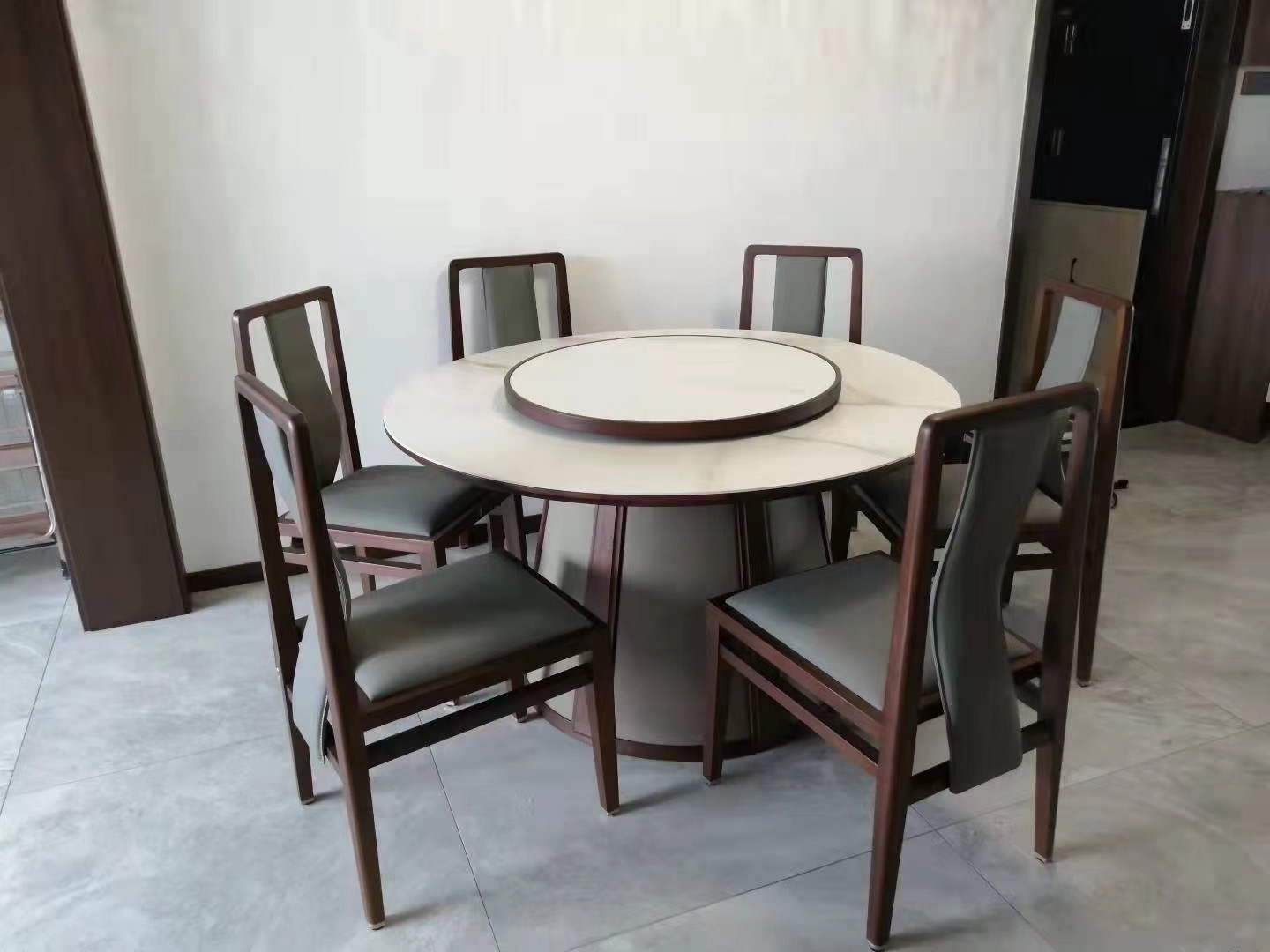 阅界新中式家具黑檀木新中式餐厅餐桌椅1