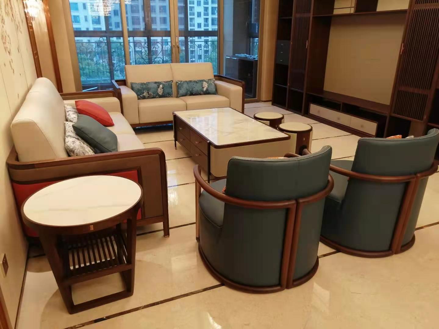阅界新中式家具黄檀木新中式客厅沙发摩登客厅